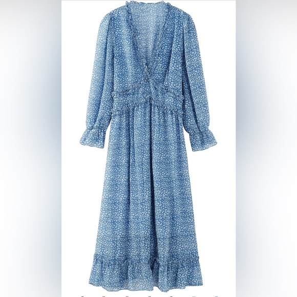 Amazon Blue Patterned Long Sleeve Dress - Picture 2 of 4